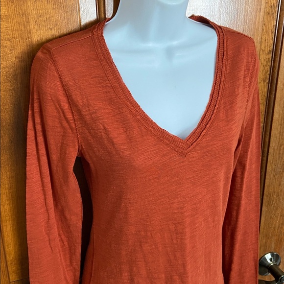 Mudd Y2K Retro Long Sleeve Rust Orange Heather Shirt Juniors Size Medium - Picture 4 of 11